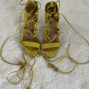 Aldo Yellow Gladiator Heels Size 8.5